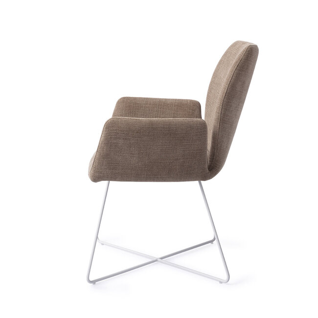 Jesper Home Misaki Mocha Mist Eetkamerstoel - Cross White