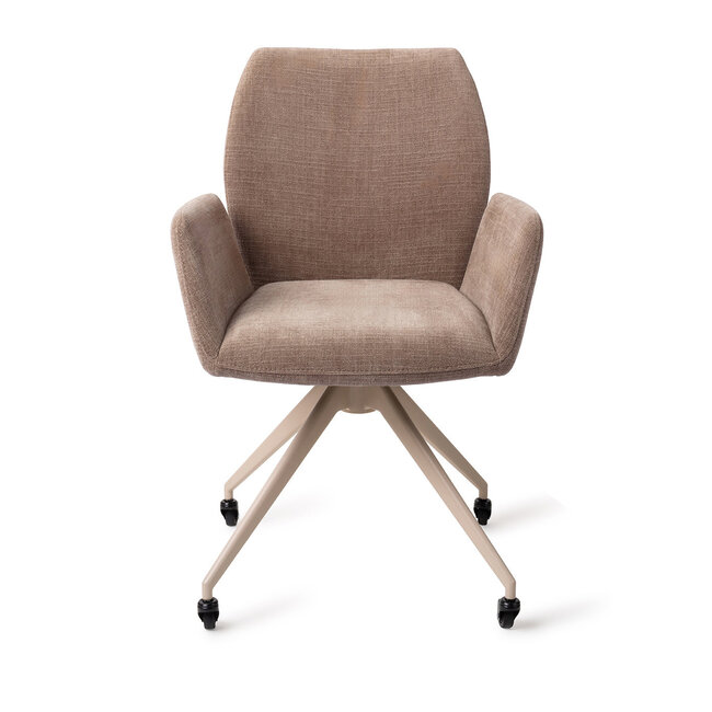 Jesper Home Misaki Mocha Mist Eetkamerstoel - Glide Beige