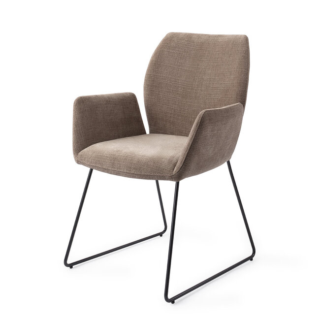 Jesper Home Misaki Mocha Mist Eetkamerstoel - Slide Black