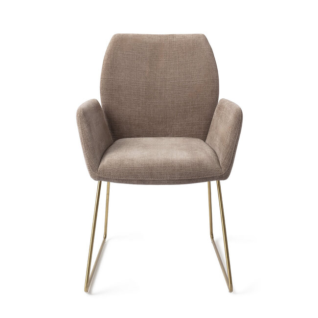 Jesper Home Misaki Mocha Mist Eetkamerstoel - Slide Gold