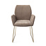 Jesper Home Misaki Mocha Mist Eetkamerstoel - Slide Gold