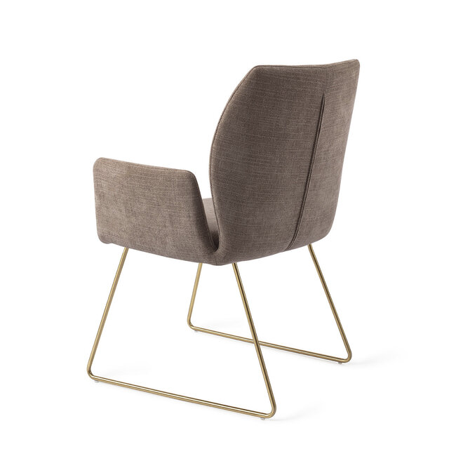 Jesper Home Misaki Mocha Mist Eetkamerstoel - Slide Gold