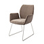 Jesper Home Misaki Mocha Mist Eetkamerstoel - Slide Steel