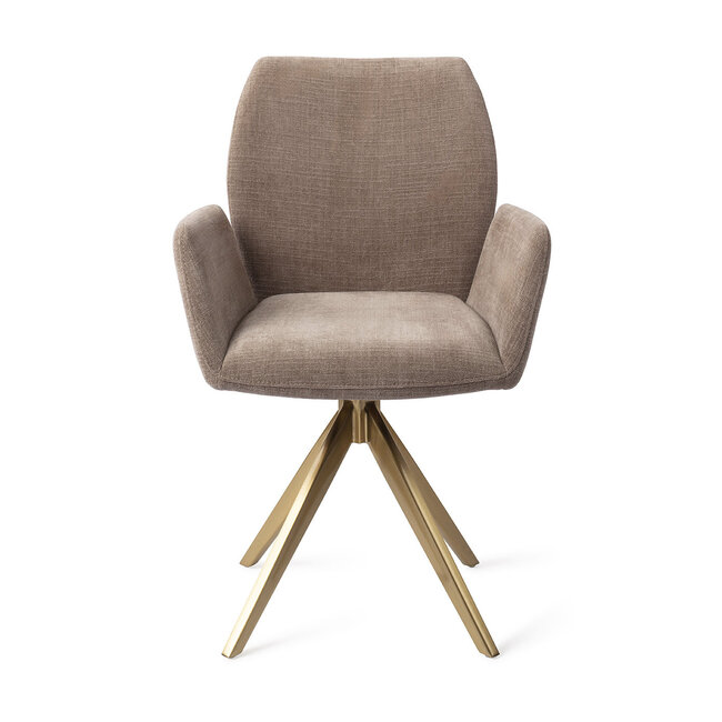 Jesper Home Misaki Mocha Mist Eetkamerstoel - Turn Gold