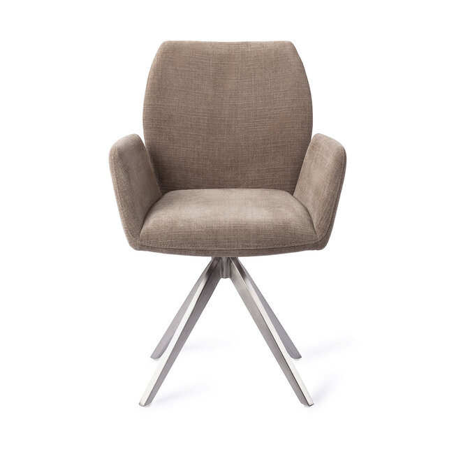 Jesper Home Misaki Mocha Mist Eetkamerstoel - Turn Steel