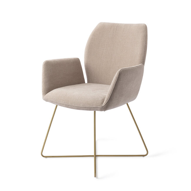Jesper Home Misaki Sand Strand Eetkamerstoel - Cross Gold