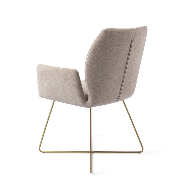 Jesper Home Misaki Sand Strand Eetkamerstoel - Cross Gold