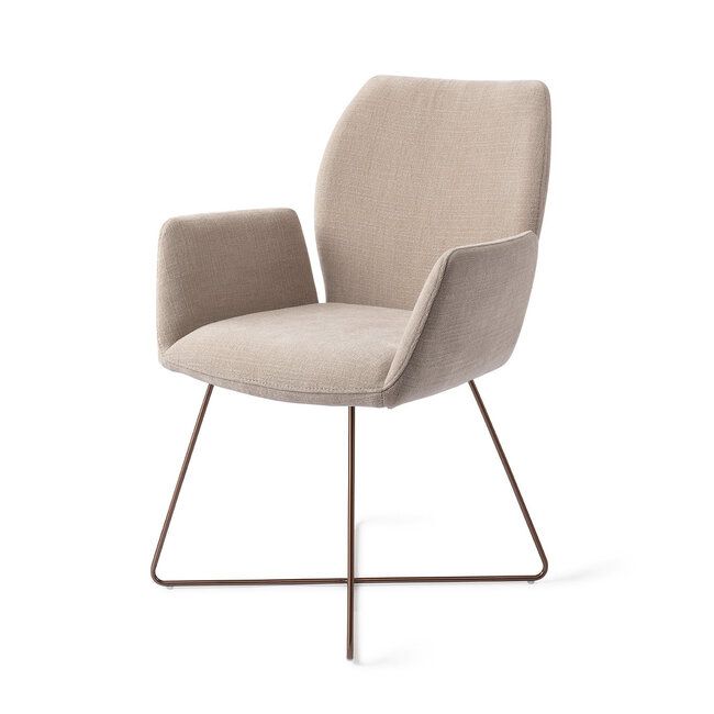 Jesper Home Misaki Sand Strand Eetkamerstoel - Cross Rose Gold