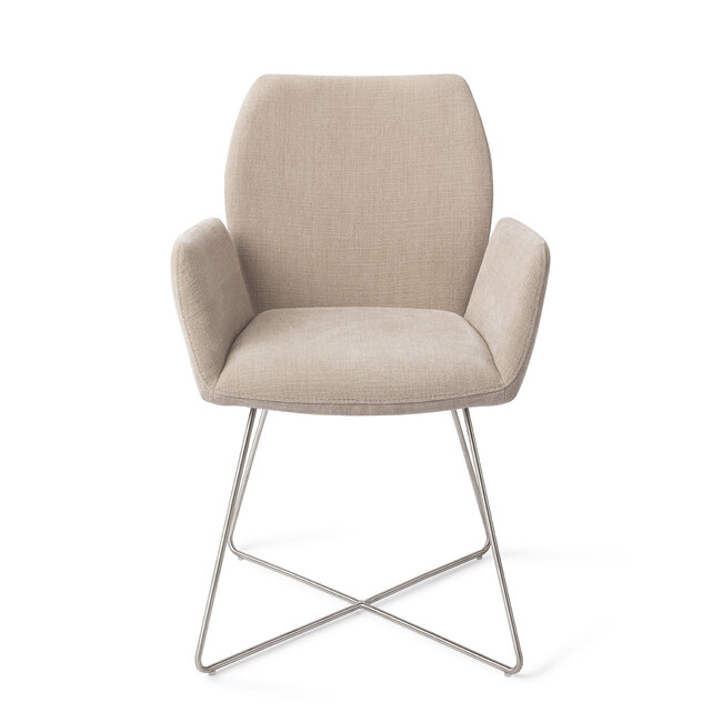 Jesper Home Misaki Sand Strand Eetkamerstoel - Cross Steel