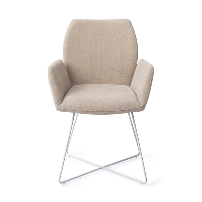 Jesper Home Misaki Sand Strand Eetkamerstoel - Cross White