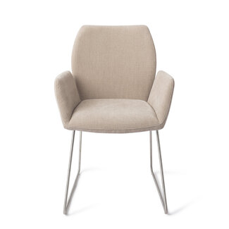 Jesper Home Misaki Sand Strand Eetkamerstoel - Slide Steel