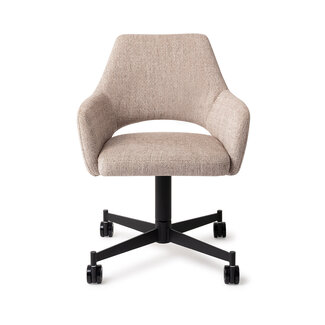 Jesper Home Yanai Biscuit Beach Eetkamerstoel - Caster Black