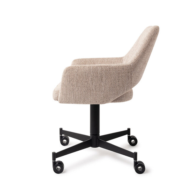 Jesper Home Yanai Biscuit Beach Eetkamerstoel - Caster Black