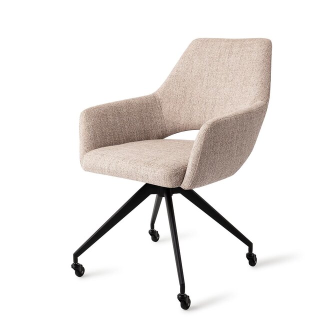 Jesper Home Yanai Biscuit Beach Eetkamerstoel - Glide Black