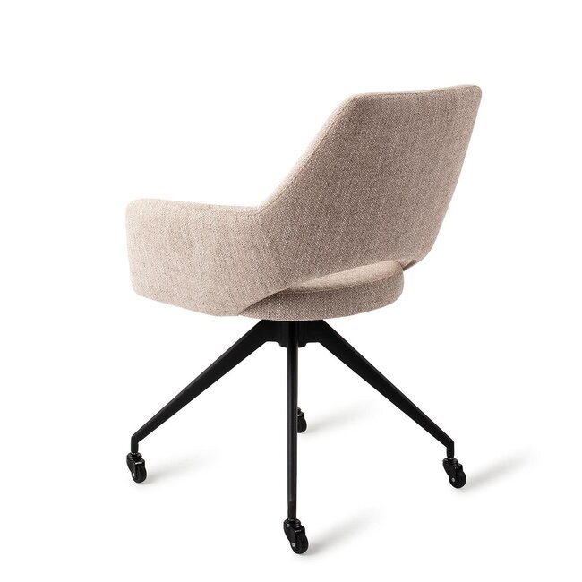 Jesper Home Yanai Biscuit Beach Eetkamerstoel - Glide Black