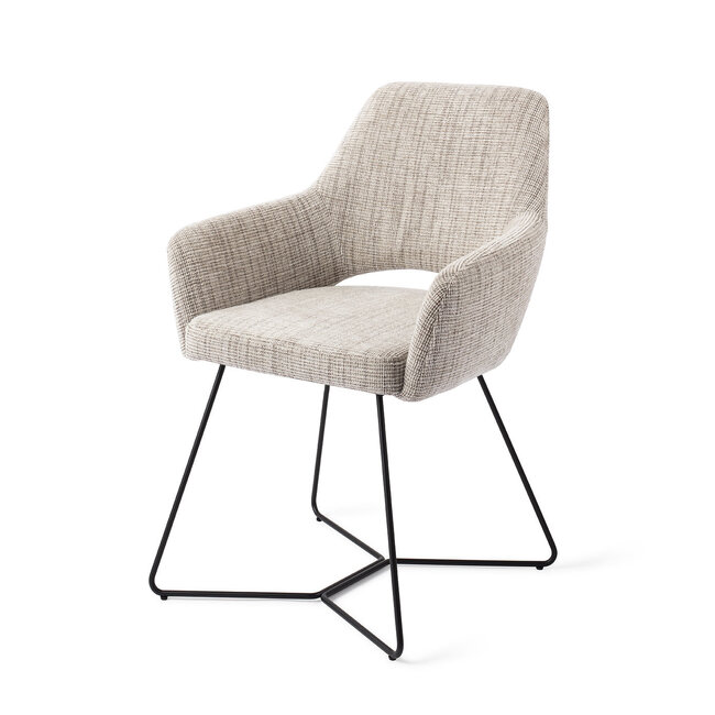 Jesper Home Yanai Caramel Grid Eetkamerstoel - Beehive Black