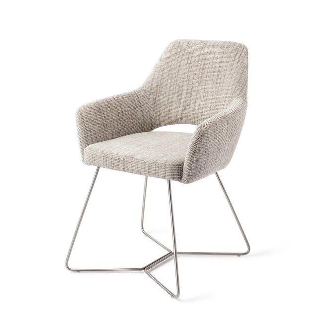 Jesper Home Yanai Caramel Grid Eetkamerstoel - Beehive Steel