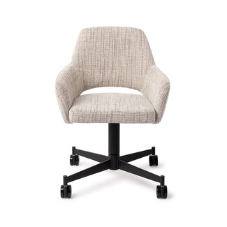 Jesper Home Yanai Caramel Grid Eetkamerstoel - Caster Black