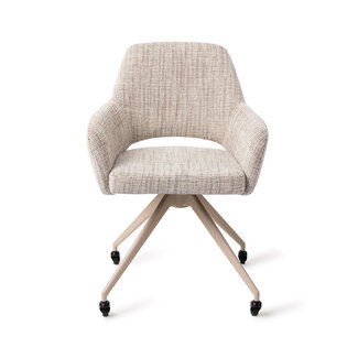 Jesper Home Yanai Caramel Grid Eetkamerstoel - Glide Beige