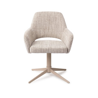 Jesper Home Yanai Caramel Grid Eetkamerstoel - Quad Beige