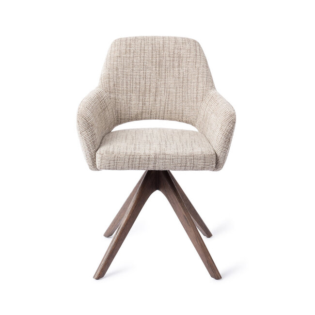 Jesper Home Yanai Caramel Grid Eetkamerstoel - Revolve Oak Walnut