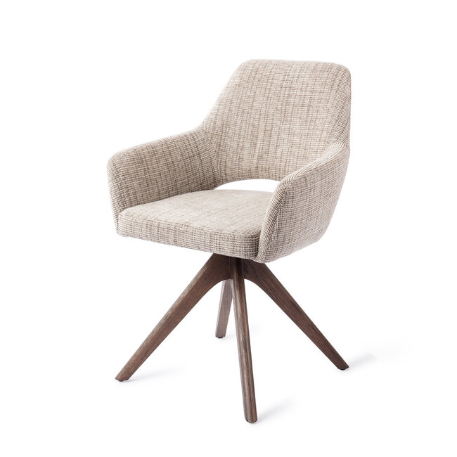 Jesper Home Yanai Caramel Grid Eetkamerstoel - Revolve Oak Walnut