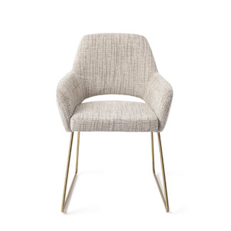 Jesper Home Yanai Caramel Grid Eetkamerstoel - Slide Gold