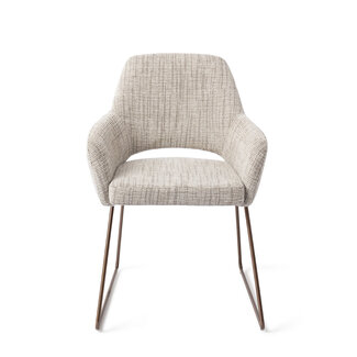 Jesper Home Yanai Caramel Grid Eetkamerstoel - Slide Rose