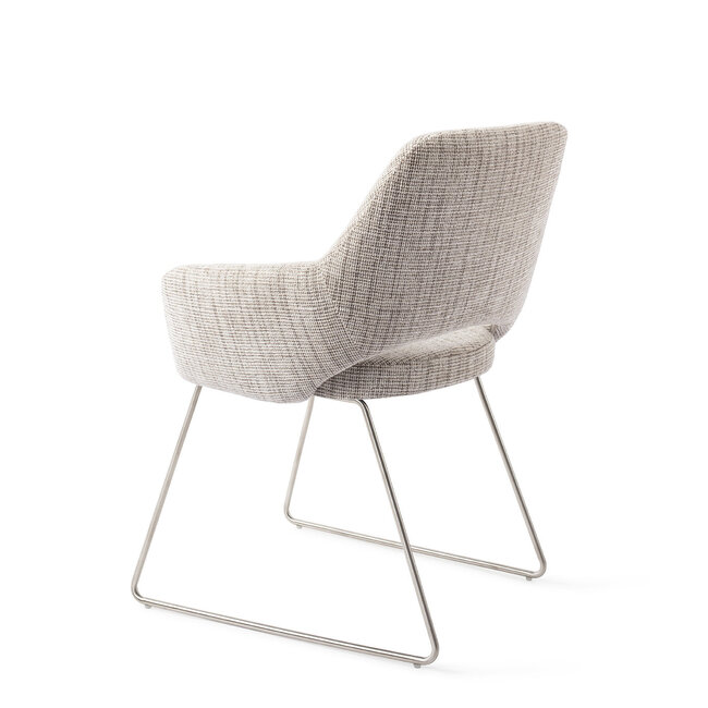 Jesper Home Yanai Caramel Grid Eetkamerstoel - Slide Steel