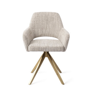 Jesper Home Yanai Caramel Grid Eetkamerstoel - Turn Gold