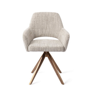 Jesper Home Yanai Caramel Grid Eetkamerstoel - Turn Rose