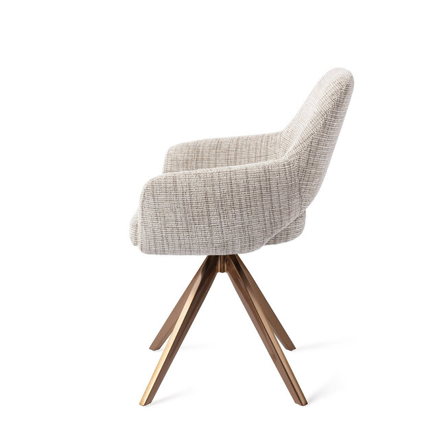 Jesper Home Yanai Caramel Grid Eetkamerstoel - Turn Rose