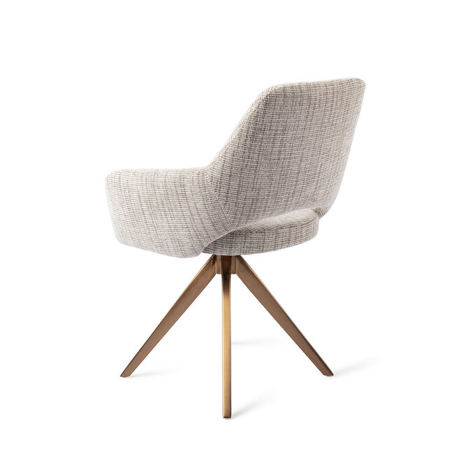 Jesper Home Yanai Caramel Grid Eetkamerstoel - Turn Rose