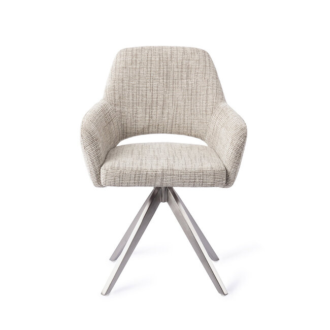 Jesper Home Yanai Caramel Grid Eetkamerstoel - Turn Steel
