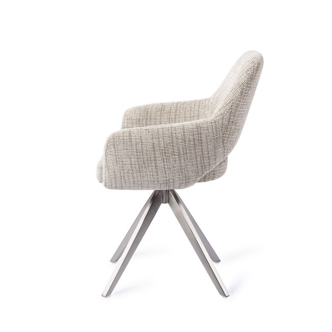 Jesper Home Yanai Caramel Grid Eetkamerstoel - Turn Steel
