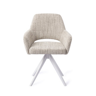 Jesper Home Yanai Caramel Grid Eetkamerstoel - Turn White