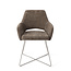 Jesper Home Yanai Checked Chestnut Eetkamerstoel - Cross Steel