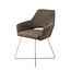 Jesper Home Yanai Checked Chestnut Eetkamerstoel - Cross Steel