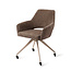 Jesper Home Yanai Checked Chestnut Eetkamerstoel - Glide Beige