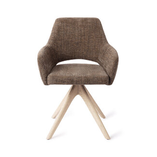 Jesper Home Yanai Checked Chestnut Eetkamerstoel - Revolve Oak Bleach