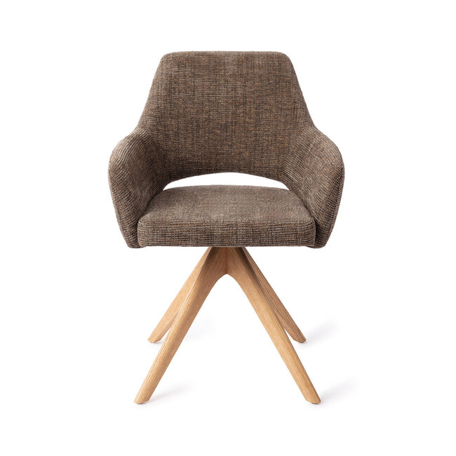 Jesper Home Yanai Checked Chestnut Eetkamerstoel - Revolve Oak Natural