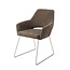 Jesper Home Yanai Checked Chestnut Eetkamerstoel - Slide Steel
