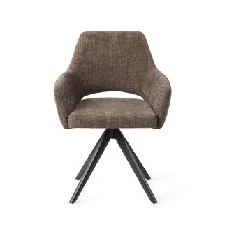 Jesper Home Yanai Checked Chestnut Eetkamerstoel - Turn Black
