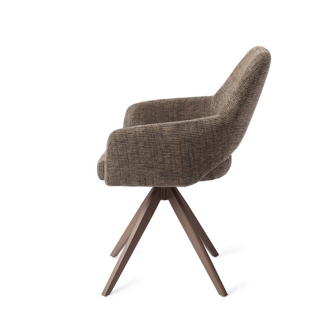 Jesper Home Yanai Checked Chestnut Eetkamerstoel - Turn Brown
