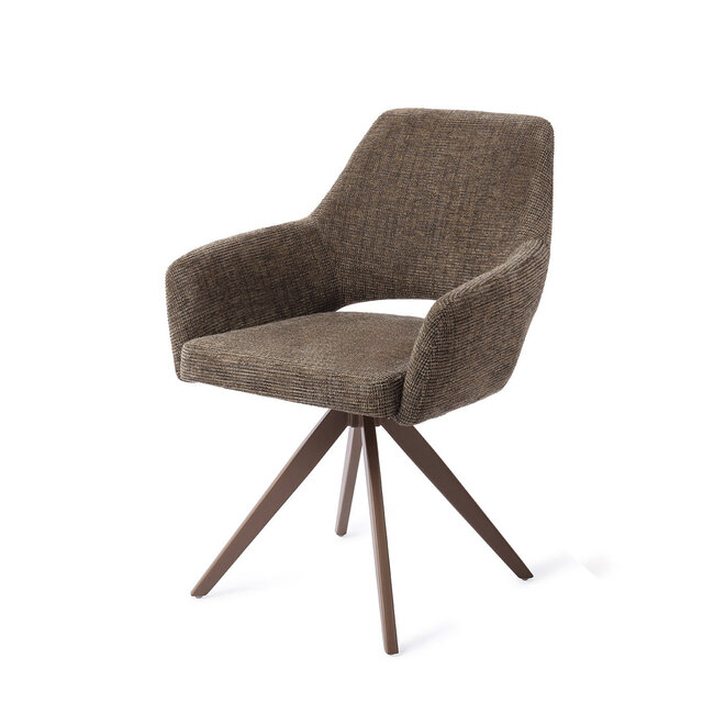 Jesper Home Yanai Checked Chestnut Eetkamerstoel - Turn Brown