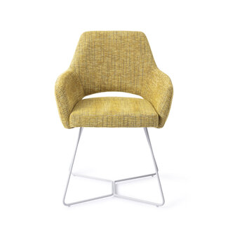 Jesper Home Yanai Lemon Lines Eetkamerstoel - Beehive White