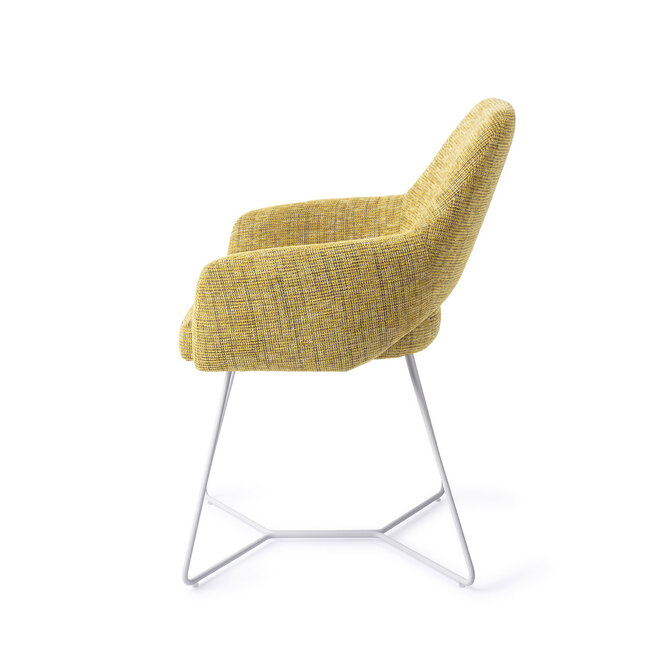 Jesper Home Yanai Lemon Lines Eetkamerstoel - Beehive White