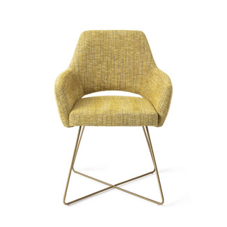Jesper Home Yanai Lemon Lines Eetkamerstoel - Cross Gold