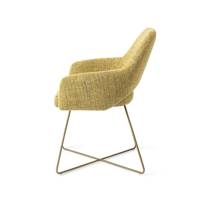 Jesper Home Yanai Lemon Lines Eetkamerstoel - Cross Gold