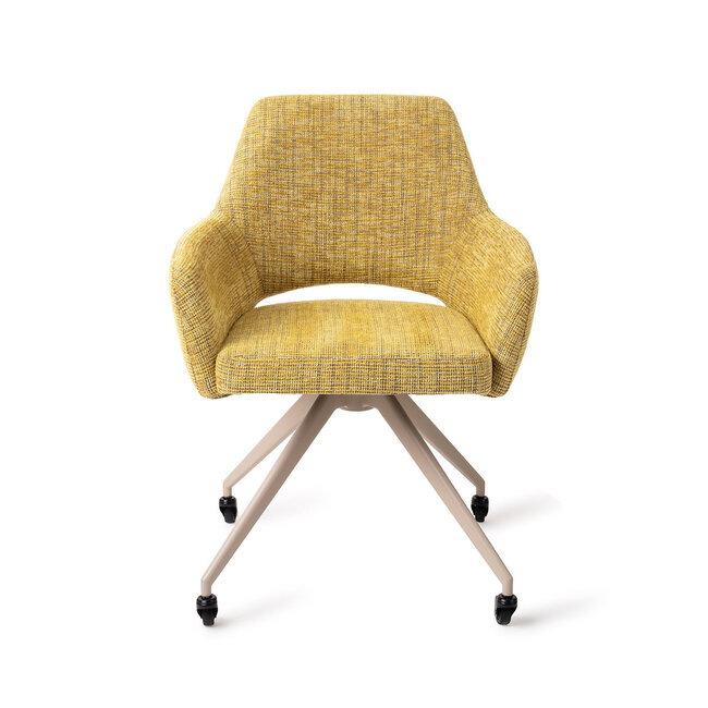 Jesper Home Yanai Lemon Lines Eetkamerstoel - Glide Beige